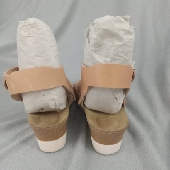 PAPILLIO by BIRKENSTOCK Beige LEATHER Ankle Strap ARIZONA PLATFORM SANDALS eu 41 - Picture 9 of 16